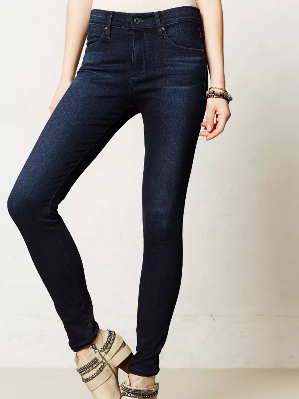 AG Farrah High-Rise Dark Wash Skinny Jeans